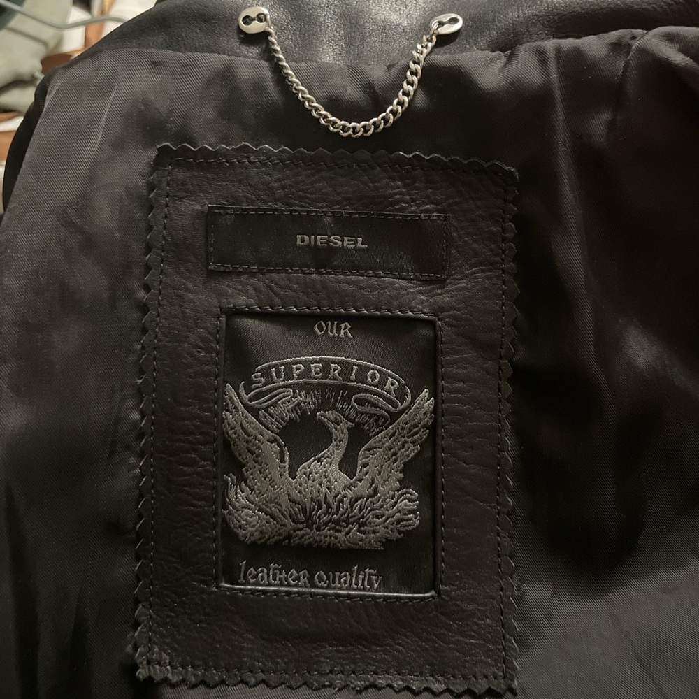Diesel Black Gold Leather Jacket - Picture 6 of 6